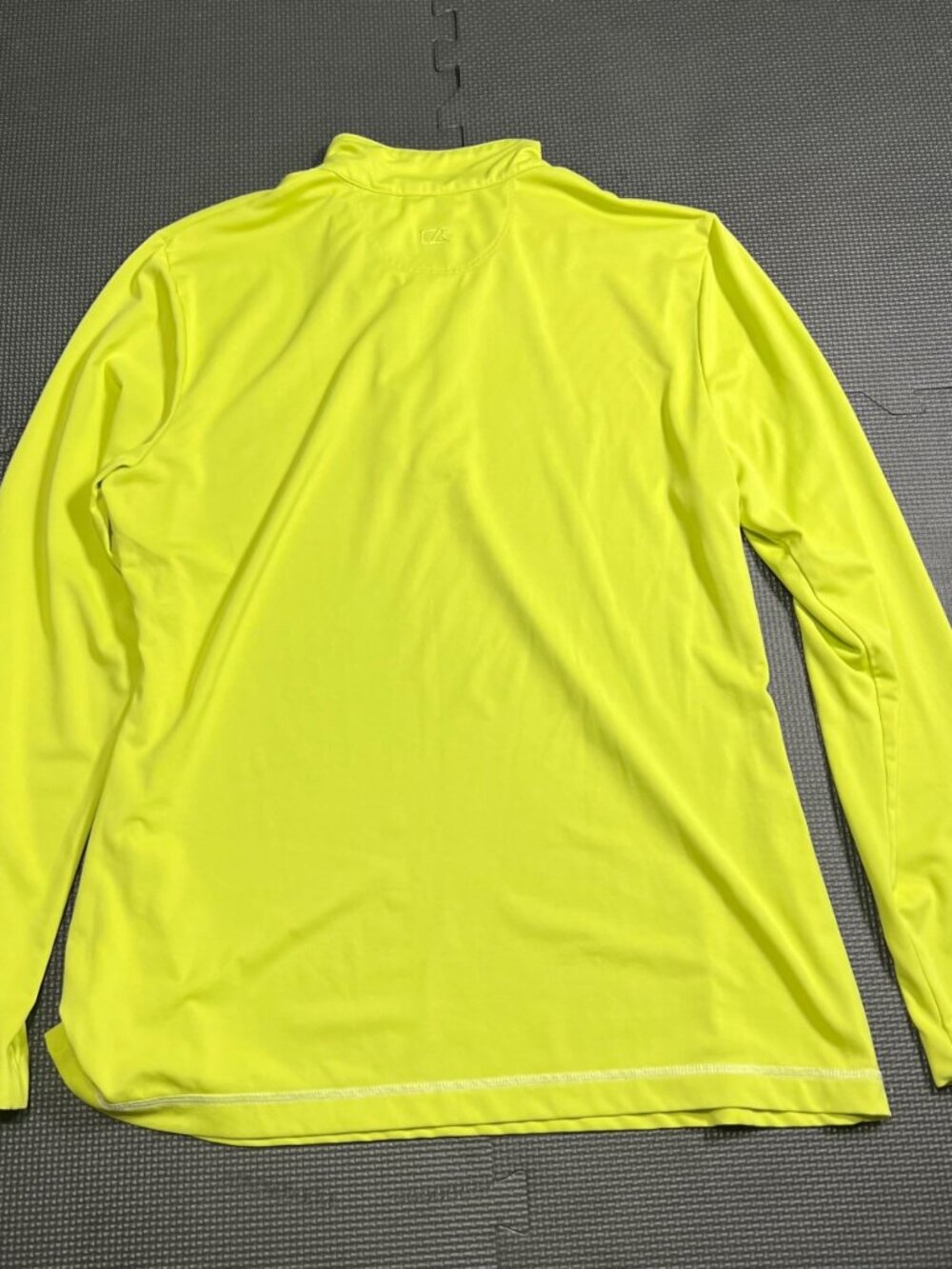 Cutter & Buck CB DryTec Lime Green 1/4 Zip Long Sleeve Shirt M Moisture-Wicking - Picture 2 of 5
